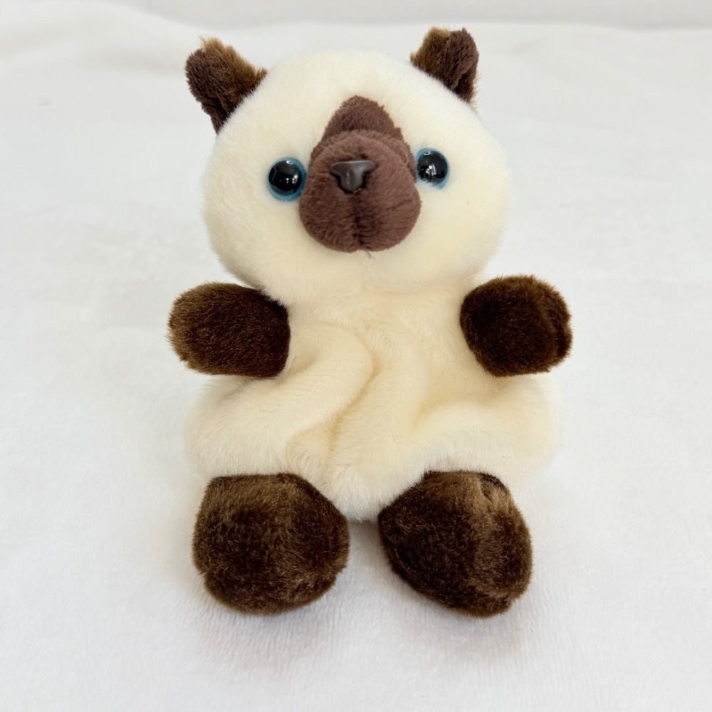 Aurora Palm Pals Dusty Siamese Cat Plush 5" Stuffed Animal Kitty NIP Blue Eyes